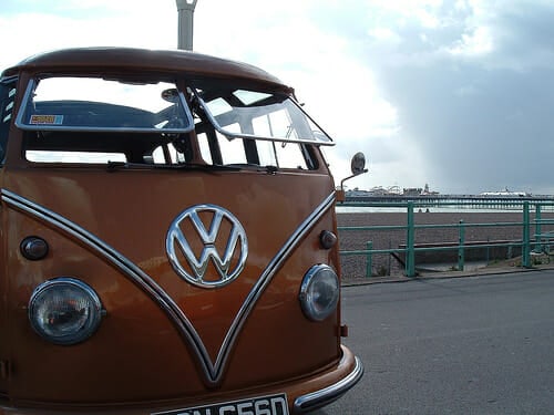 Campervan on beach
