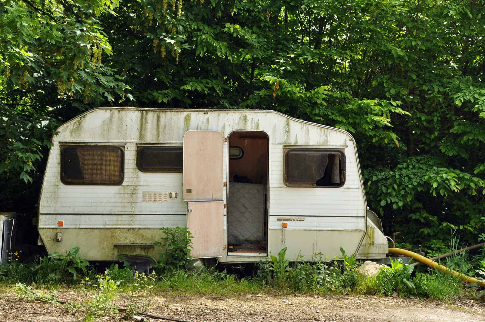 abandoned caravan