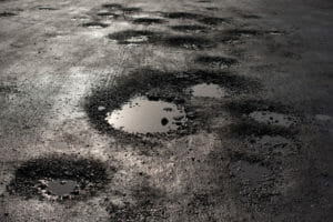 pot holes in road