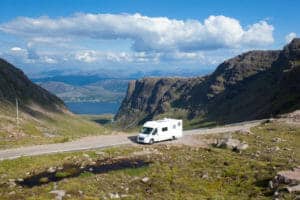 motorhome on side of road