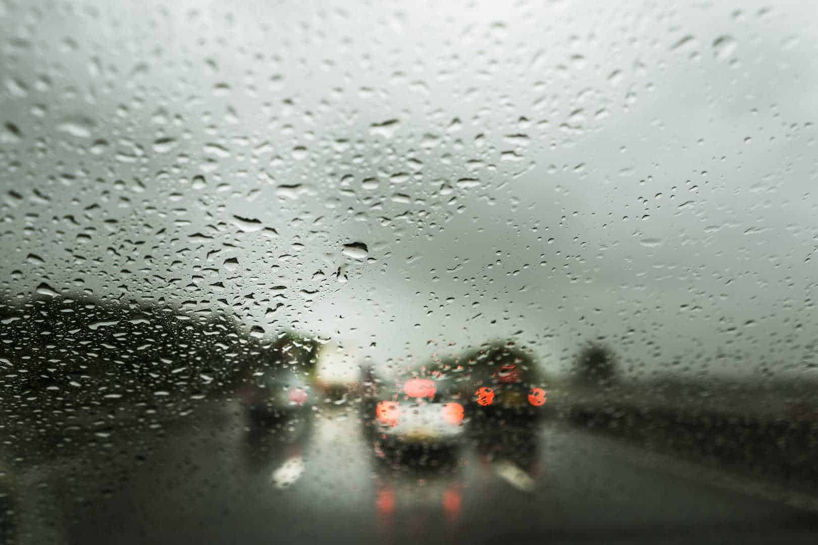 rain on windscreen