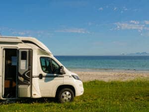 motorhome on the sand