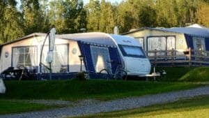 Campsite with Caravan and Awning