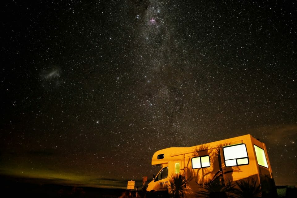 Motorhome under the stars