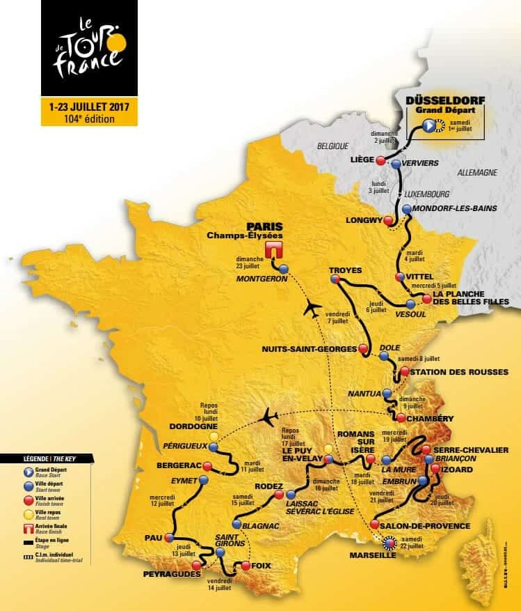 Tour de Fance - 2017 Route