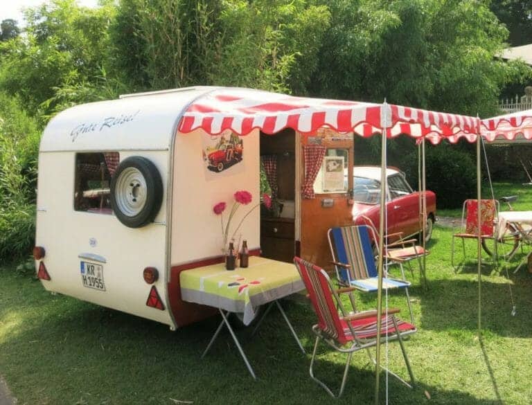 Awning on Caravan with seating