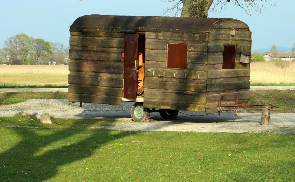 Cleaning a dirty old caravan