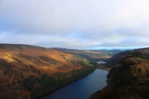 A beautiful view from the top of a hiking track in the Wicklow Mountains.
